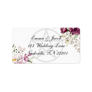 Romantic Bloom Floral Peony Pentacle Label