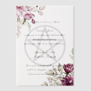Romantic Bloom Floral Peony Pentacle Vellum Invitations