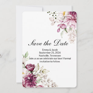 Romantic Bloom Floral Peony Save The Date