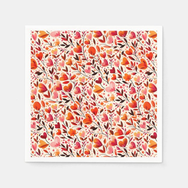 Romantic Bloom: Valentine's Day Napkins (Front)