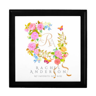Romantic Blooming Garden Monogram  Gift Box
