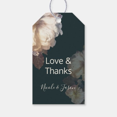Romantic Blooms Elegant Floral Wedding Thank You Gift Tags