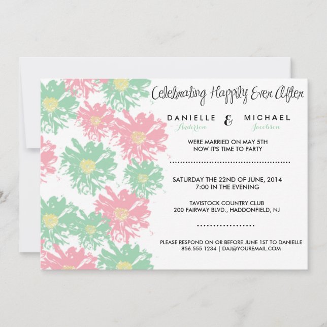 Romantic Blossom Post Wedding Invitation (Front)