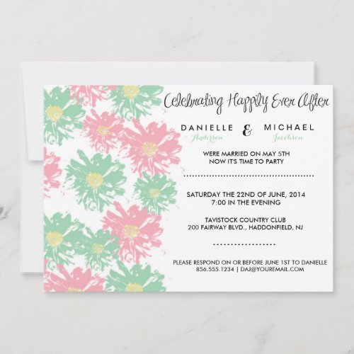 Romantic Blossom Post Wedding Invitation