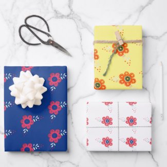 Romantic Blossoms Gift Wrap Trio