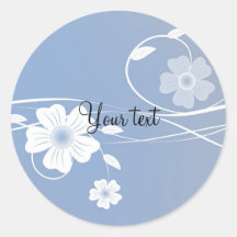 Romantic blue and white floral design