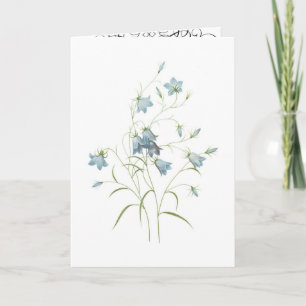 romantic blue blossoms water color card