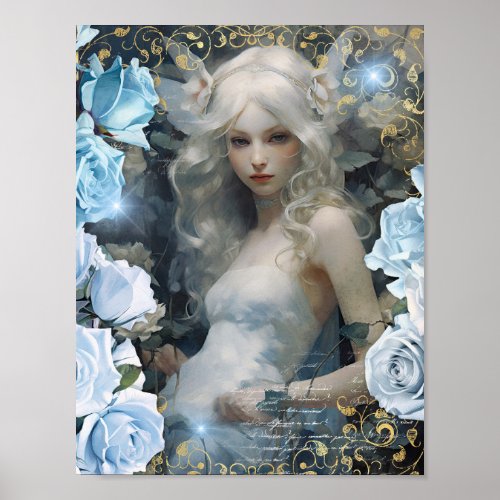 Romantic Blue Fairy Poster