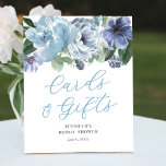 Romantic Blue Floral Bridal Shower Gifts Sign<br><div class="desc">Beautiful floral watercolor illustrations in shades of dusty blue, green and lavender paired with elegant typography give this bridal shower tabletop sign classic yet modern style. Simply edit the template with your text and choose mounting / size options. Coordinating bridal shower items are available in our store or the design...</div>