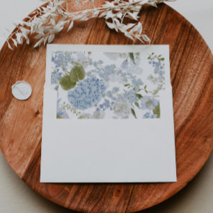 Romantic Blue Floral Hydrangea Allover Print Envelope Liner