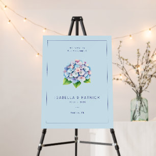 Romantic Blue Floral Hydrangea Foam Board
