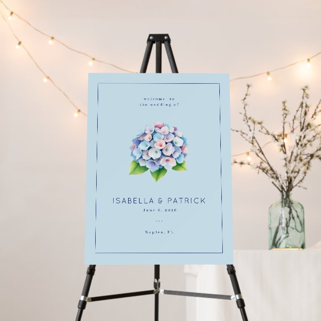 Romantic Blue Floral Hydrangea Foam Board (In Situ (Stand))
