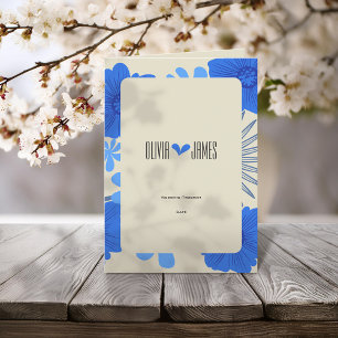 Romantic Blue Floral Wedding Program