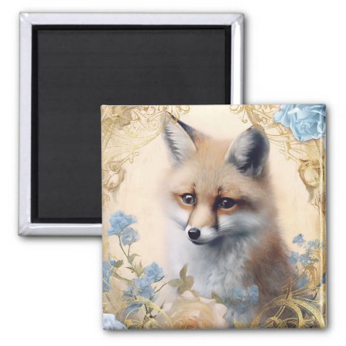 Romantic Blue Fox Magnet