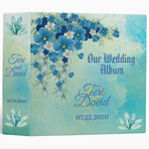 Romantic Blue/Green Floral Wedding Album Binder