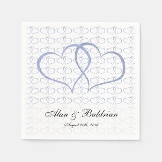 Romantic Blue Hearts Graphical He He Custom Text