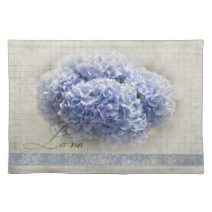 Romantic Blue Hydrangeas Cloth Placemat