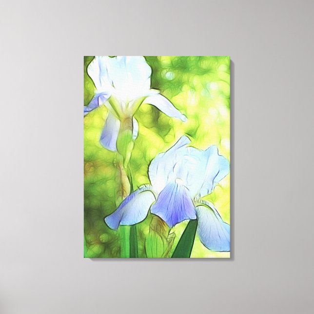 Romantic Blue Irises Canvas Print (Front)