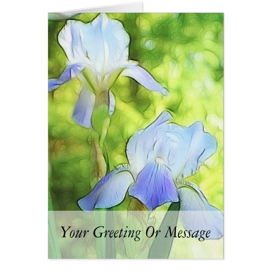 Romantic Blue Irises Cards (Front)