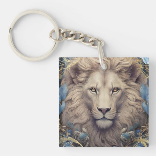 Romantic Blue Lions Keychain