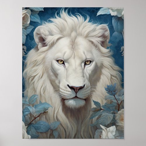Romantic Blue Lions Poster