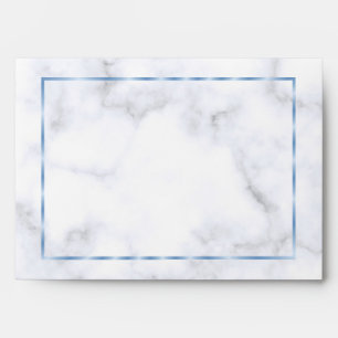 Romantic Blue Marble Wedding Envelope