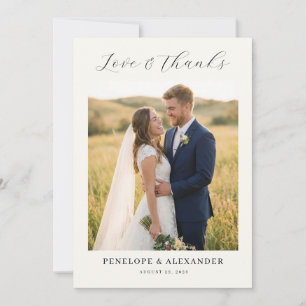Romantic Blue Natural Photo Thank You Card