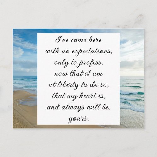 Romantic Blue Ocean Sea Sky Jane Austen Love Quote Postcard