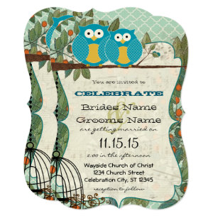 Best Friend Wedding Invitations Zazzle Blue Owls Marry My Best Friend Wedding Invitation