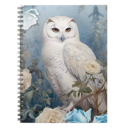 Romantic Blue Owls Notebook