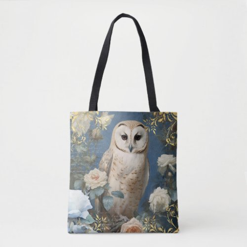 Romantic Blue Owls Tote Bag