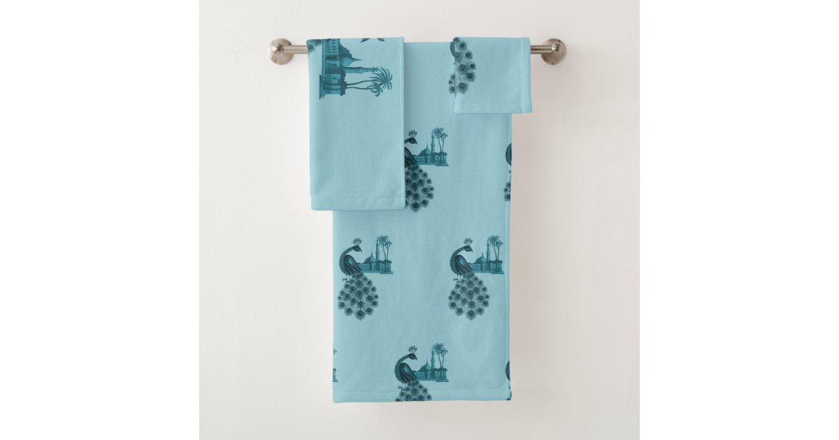 Romantic Blue Peacock Bath Towel Set | Zazzle.com