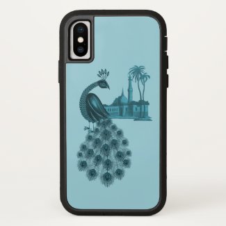 Romantic Blue Peacock iPhone X Case