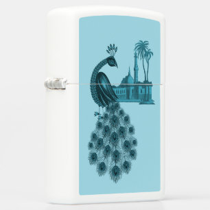 Romantic Blue Peacock Zippo Lighter