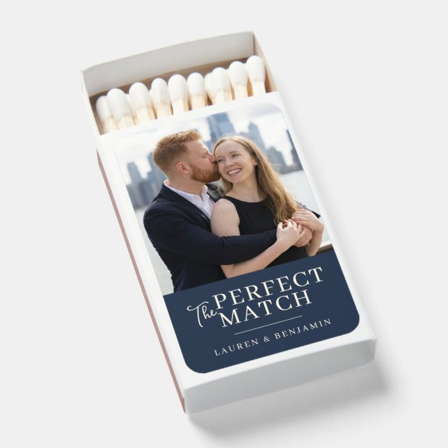 Romantic Blue Photo Matchboxes (Front Open)