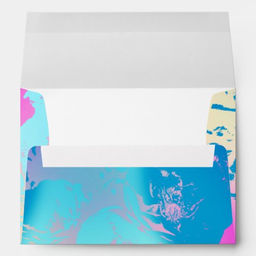 Romantic Blue Pink Peach Abstract Floral Pastel Envelope