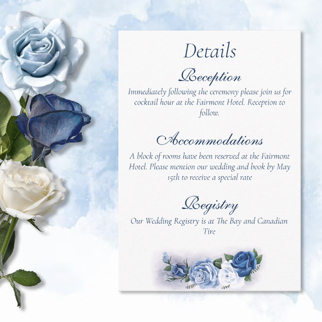 Romantic Blue Regency Gay Botanical Silhouette  Enclosure Card (Creator Uploaded)