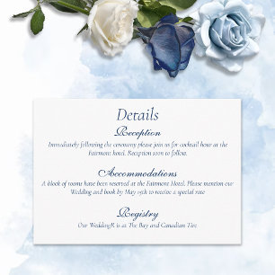 Romantic Blue Regency Gay Botanical Silhouette Enclosure Card