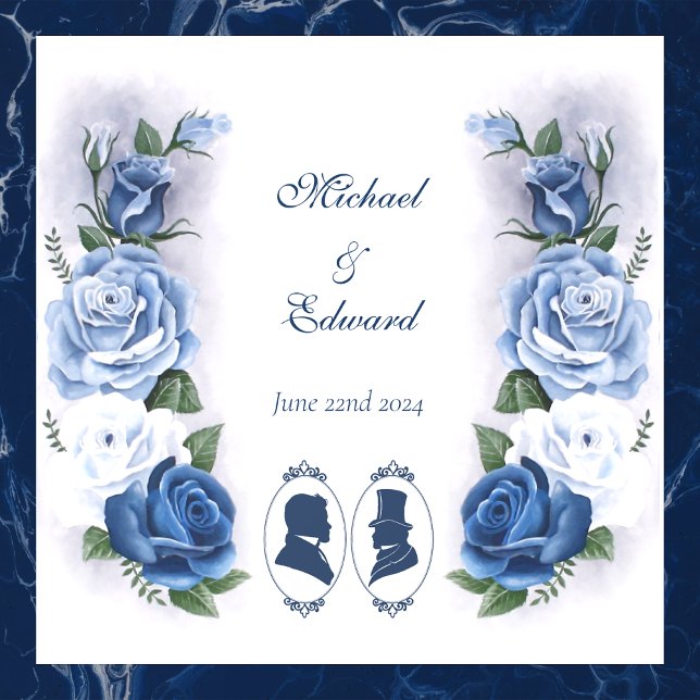 Romantic Blue Regency Gay Botanical Silhouette  Floor Decals (Creator Uploaded)