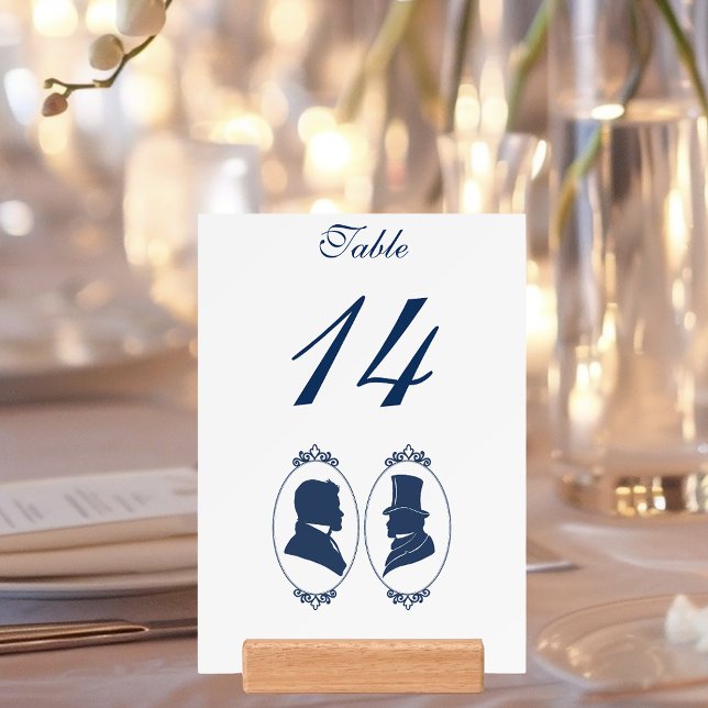 Romantic Blue Regency Gay Botanical Silhouette  Holder (Creator Uploaded)