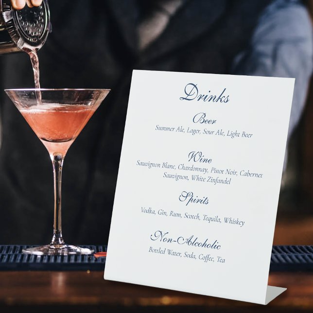 Romantic Blue Regency Gay Botanical Silhouette  Pedestal Sign (Creator Uploaded)