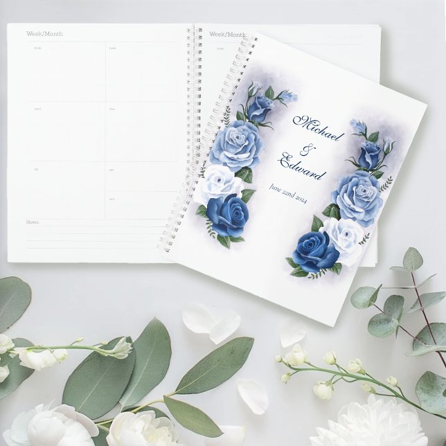 Romantic Blue Regency Gay Botanical Silhouette  Planner (Creator Uploaded)