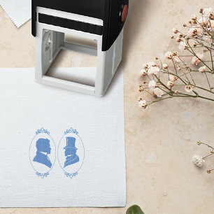 Romantic Blue Regency Gay Botanical Silhouette Self-inking Stamp