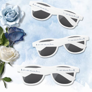 Romantic Blue Regency Gay Botanical Silhouette Sunglasses