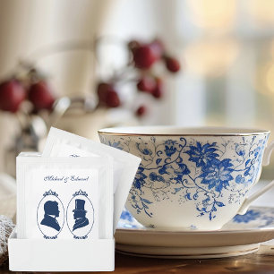 Romantic Blue Regency Gay Botanical Silhouette Tea Bag Drink Mix
