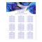 Romantic Blue Roses Wedding Seating Chart
