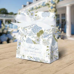 Romantic Blue White Floral Allover Pattern Favor Boxes