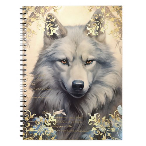 Romantic Blue Wolves Notebook