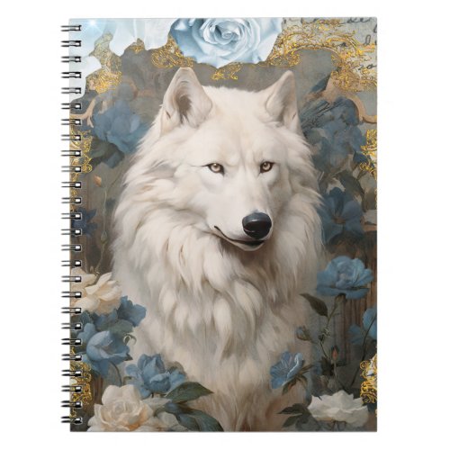Romantic Blue Wolves Notebook
