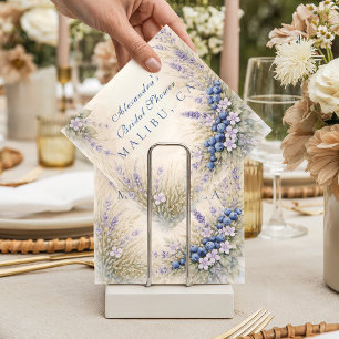 Romantic Blueberry Floral Wreath Bridal Shower Napkins